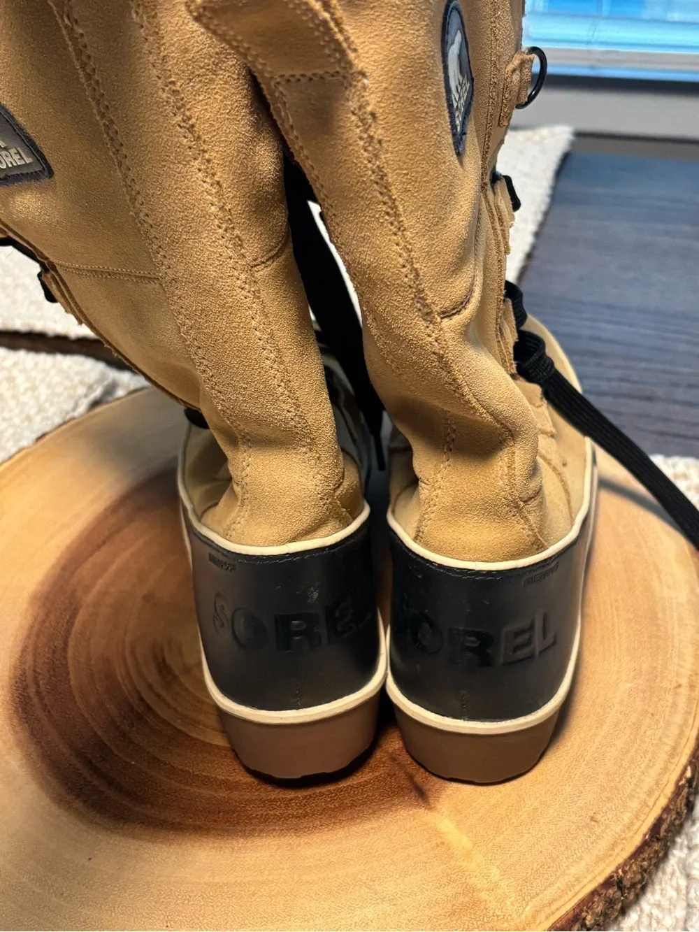Sorel Tan Faux-Fur Lace-Up Waterproof Winter Boots